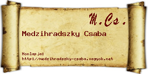 Medzihradszky Csaba névjegykártya