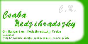 csaba medzihradszky business card